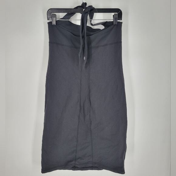 Athleta Black Fitted Halter Mini Dress M - Picture 3 of 7